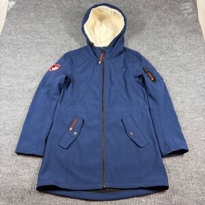 Canada Weathergear Jacket Women's S Blue Softshell Sherpa Lined Hooded Ski